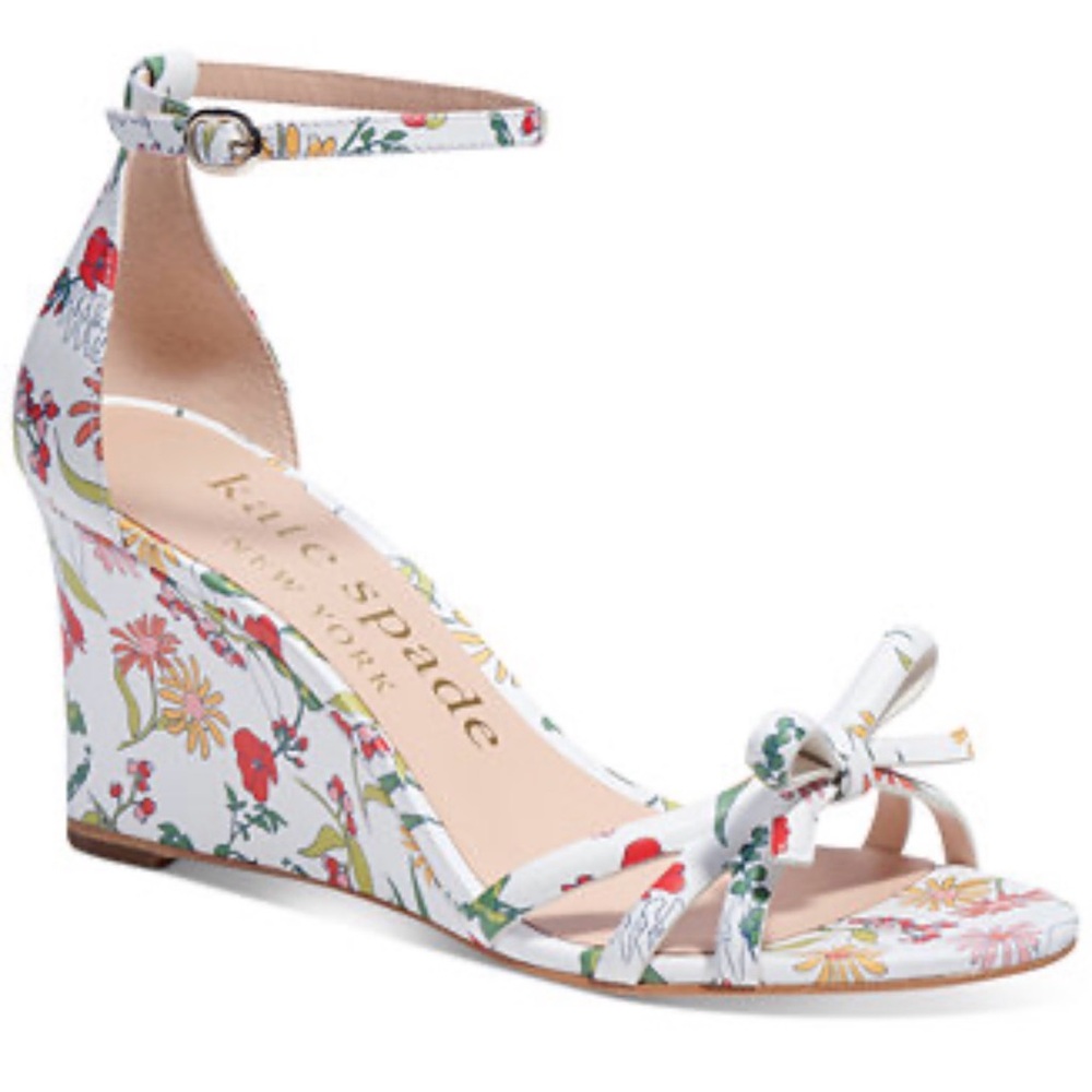 Kate Spade White Floral Heels - Picture 2 of 6